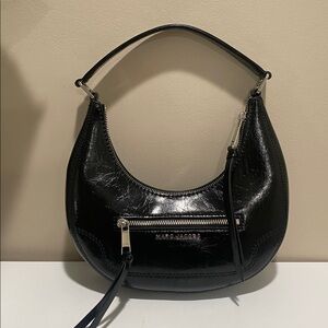 Marc Jacobs patent baguette shoulder bag crinkled  cruiser crescent